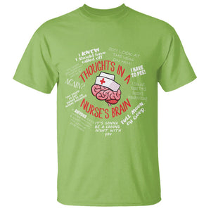 Funny Nurse T Shirt Thought In A Nurse's Brain TS09 Lime Printyourwear