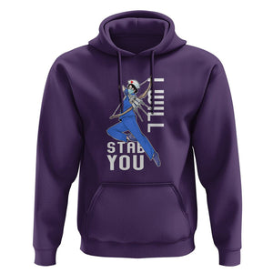 Funny Nurse Hoodie I Will Stab You TS09 Purple Printyourwear