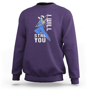 Funny Nurse Sweatshirt I Will Stab You TS09 Purple Printyourwear