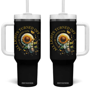 Mental Health Motivation Quote Tumbler With Handle All Lights Turned Off Can Be Turned On TS09 One Size: 40 oz Black Print Your Wear