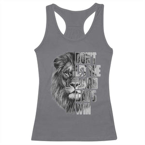Don't Let the Hard Days Win Racerback Tank Top Lion Power Mental Health Warrior TS09 Charcoal Print Your Wear