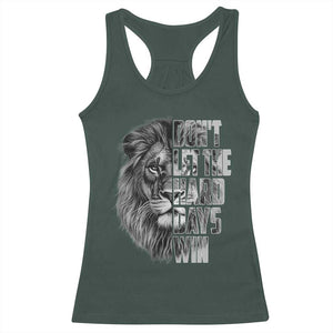 Don't Let the Hard Days Win Racerback Tank Top Lion Power Mental Health Warrior TS09 Dark Forest Green Print Your Wear