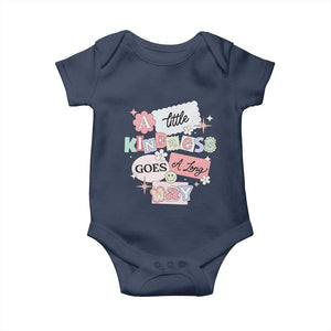 Inspirational A Little Kindness Goes A Long Way Baby Onesie TS09 Navy Print Your Wear