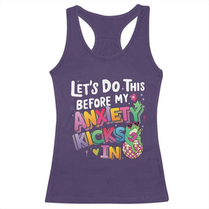 Funny Frog Let's Do This Before My Anxiety Kicks In Racerback Tank Top TS09 Purple Print Your Wear