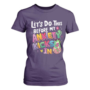 Funny Frog Let's Do This Before My Anxiety Kicks In T Shirt For Women TS09 Purple Print Your Wear