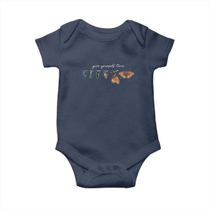 Inspirational Quote Baby Onesie Give Yourself Time Butterfly Motivational TS09 Navy Print Your Wear