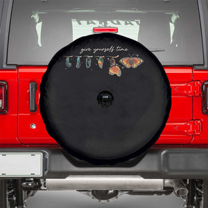 Inspirational Quote Spare Tire Cover Give Yourself Time Butterfly Motivational TS09 Black Print Your Wear