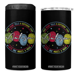 Autism 4 in 1 Can Cooler Tumbler Fingerprint Autism Each Print Tells A Different Story TS09 One Size: 16 oz Black Print Your Wear