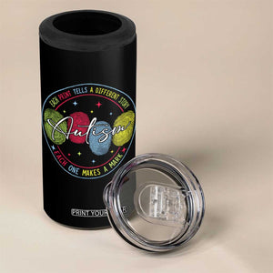Autism 4 in 1 Can Cooler Tumbler Fingerprint Autism Each Print Tells A Different Story TS09 Print Your Wear