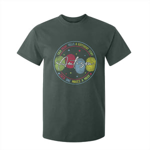 Autism T Shirt For Kid Fingerprint Autism Each Print Tells A Different Story TS09 Dark Forest Green Print Your Wear