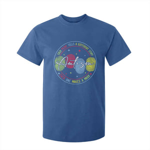 Autism T Shirt For Kid Fingerprint Autism Each Print Tells A Different Story TS09 Royal Blue Print Your Wear