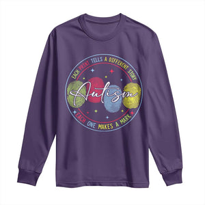 Autism Long Sleeve Shirt Fingerprint Autism Each Print Tells A Different Story TS09 Purple Print Your Wear