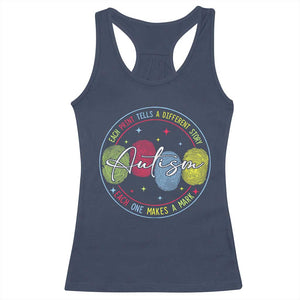 Autism Racerback Tank Top Fingerprint Autism Each Print Tells A Different Story TS09 Navy Print Your Wear