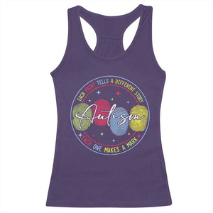 Autism Racerback Tank Top Fingerprint Autism Each Print Tells A Different Story TS09 Purple Print Your Wear
