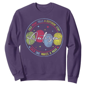 Autism Sweatshirt Fingerprint Autism Each Print Tells A Different Story TS09 Purple Print Your Wear