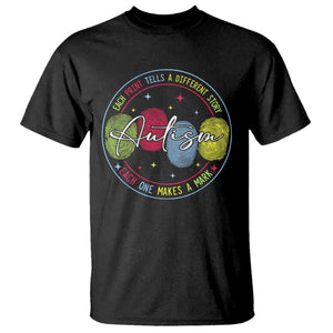 Autism T Shirt Fingerprint Autism Each Print Tells A Different Story TS09 Black Print Your Wear