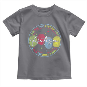 Autism Toddler T Shirt Fingerprint Autism Each Print Tells A Different Story TS09 Charcoal Print Your Wear