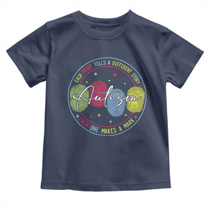 Autism Toddler T Shirt Fingerprint Autism Each Print Tells A Different Story TS09 Navy Print Your Wear
