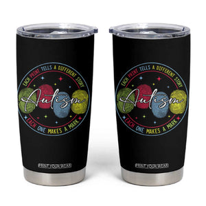 Autism Tumbler Cup Fingerprint Autism Each Print Tells A Different Story TS09 Black Print Your Wear
