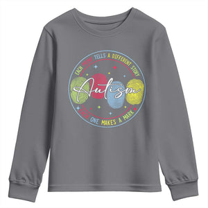 Autism Youth Sweatshirt Fingerprint Autism Each Print Tells A Different Story TS09 Charcoal Print Your Wear