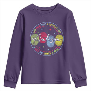 Autism Youth Sweatshirt Fingerprint Autism Each Print Tells A Different Story TS09 Purple Print Your Wear