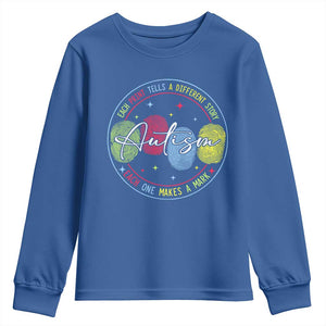 Autism Youth Sweatshirt Fingerprint Autism Each Print Tells A Different Story TS09 Royal Blue Print Your Wear
