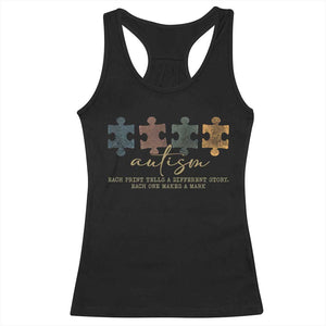 Autism Racerback Tank Top Fingerprint Autism Each One Makes A Mark TS09 Black Print Your Wear
