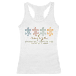 Autism Racerback Tank Top Fingerprint Autism Each One Makes A Mark TS09 White Print Your Wear
