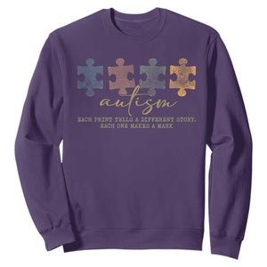 Autism Sweatshirt Fingerprint Autism Each One Makes A Mark TS09 Purple Print Your Wear