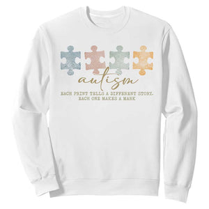 Autism Sweatshirt Fingerprint Autism Each One Makes A Mark TS09 White Print Your Wear