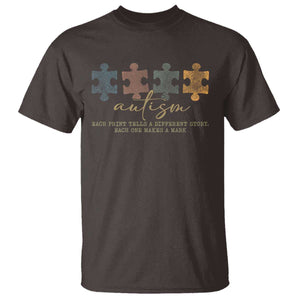Autism T Shirt Fingerprint Autism Each One Makes A Mark TS09 Dark Chocolate Print Your Wear