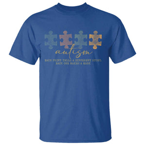 Autism T Shirt Fingerprint Autism Each One Makes A Mark TS09 Royal Blue Print Your Wear