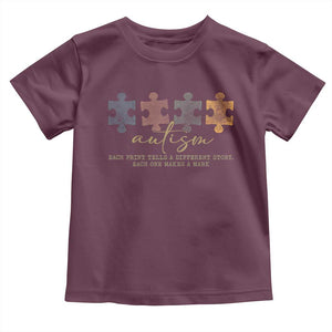 Autism Toddler T Shirt Fingerprint Autism Each One Makes A Mark TS09 Maroon Print Your Wear