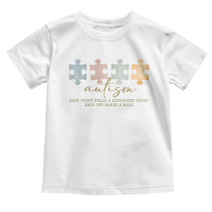 Autism Toddler T Shirt Fingerprint Autism Each One Makes A Mark TS09 White Print Your Wear