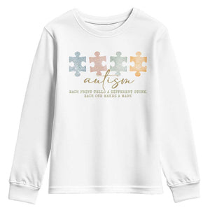 Autism Youth Sweatshirt Fingerprint Autism Each One Makes A Mark TS09 White Print Your Wear