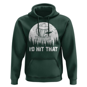 Retro I'd Hit That Disc Golf Hoodie TS09 Dark Forest Green Print Your Wear