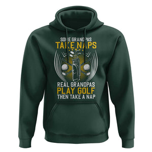 Funny Real Grandpas Play Golf Hoodie TS09 Dark Forest Green Print Your Wear