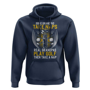 Funny Real Grandpas Play Golf Hoodie TS09 Navy Print Your Wear