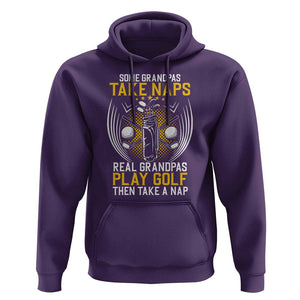 Funny Real Grandpas Play Golf Hoodie TS09 Purple Print Your Wear