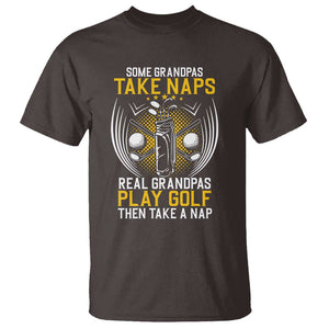 Funny Real Grandpas Play Golf T Shirt TS09 Dark Chocolate Print Your Wear
