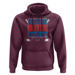Hockey Hoodie Straight Outta The Penalty Box TS09 Maroon Print Your Wear