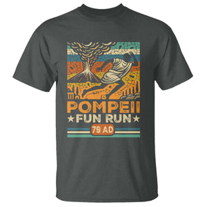 Funny Pompeii Fun Run T Shirt Geography Volcanologist TS09 Dark Heather Print Your Wear