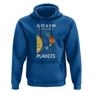 Solar System Astrology Outer Space Hoodie Just A Boy Who Loves Planets TS09 Royal Blue Print Your Wear
