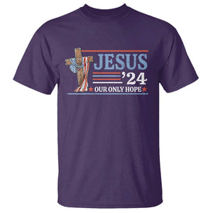 USA Election Christ T Shirt Jesus President 2024 Our Only Hope Christian TS09 Purple Print Your Wear