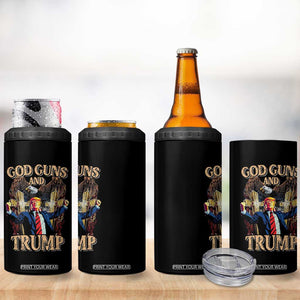Trump Supporter 4 in 1 Can Cooler Tumbler God Guns And Trump America Eagle TS09 Print Your Wear
