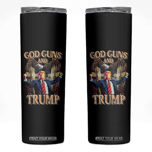 Trump Supporter Skinny Tumbler God Guns And Trump America Eagle TS09 Black Print Your Wear