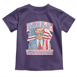 Funny Trump Supporter Baby Shirt MILF Man I Love Felons Pink Trump TS09 Purple Print Your Wear