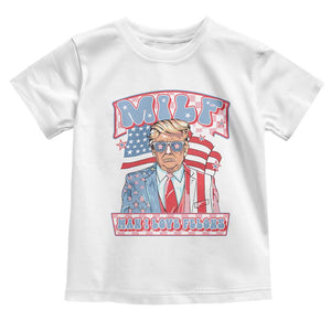 Funny Trump Supporter Baby Shirt MILF Man I Love Felons Pink Trump TS09 White Print Your Wear