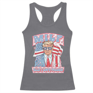 Funny Trump Supporter Racerback Tank Top MILF Man I Love Felons Pink Trump TS09 Charcoal Print Your Wear