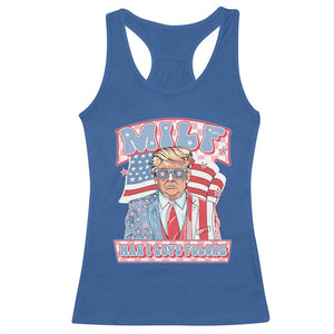 Funny Trump Supporter Racerback Tank Top MILF Man I Love Felons Pink Trump TS09 Royal Blue Print Your Wear